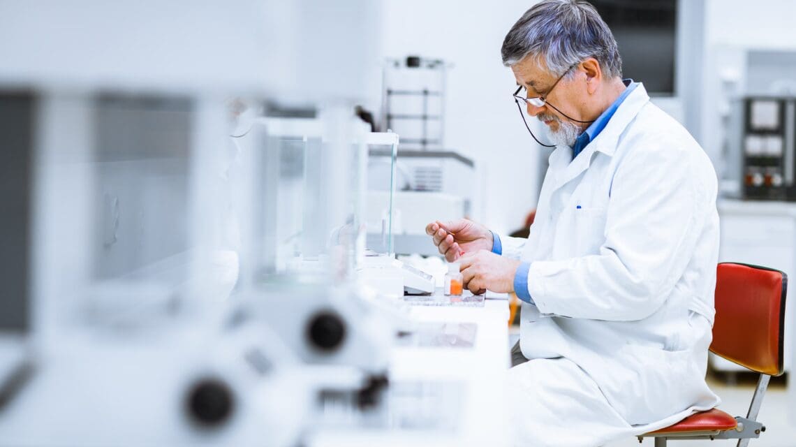 Lab researcher working in a laboratory