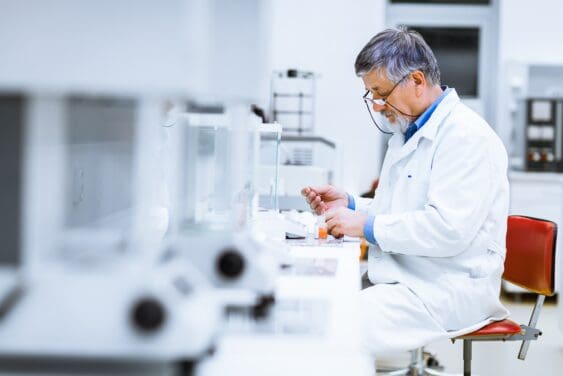 Lab researcher working in a laboratory