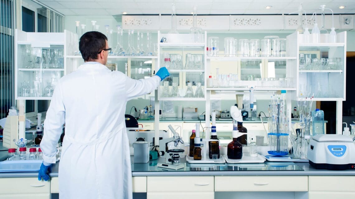 Man in a research laboratory