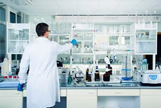 Man in a research laboratory