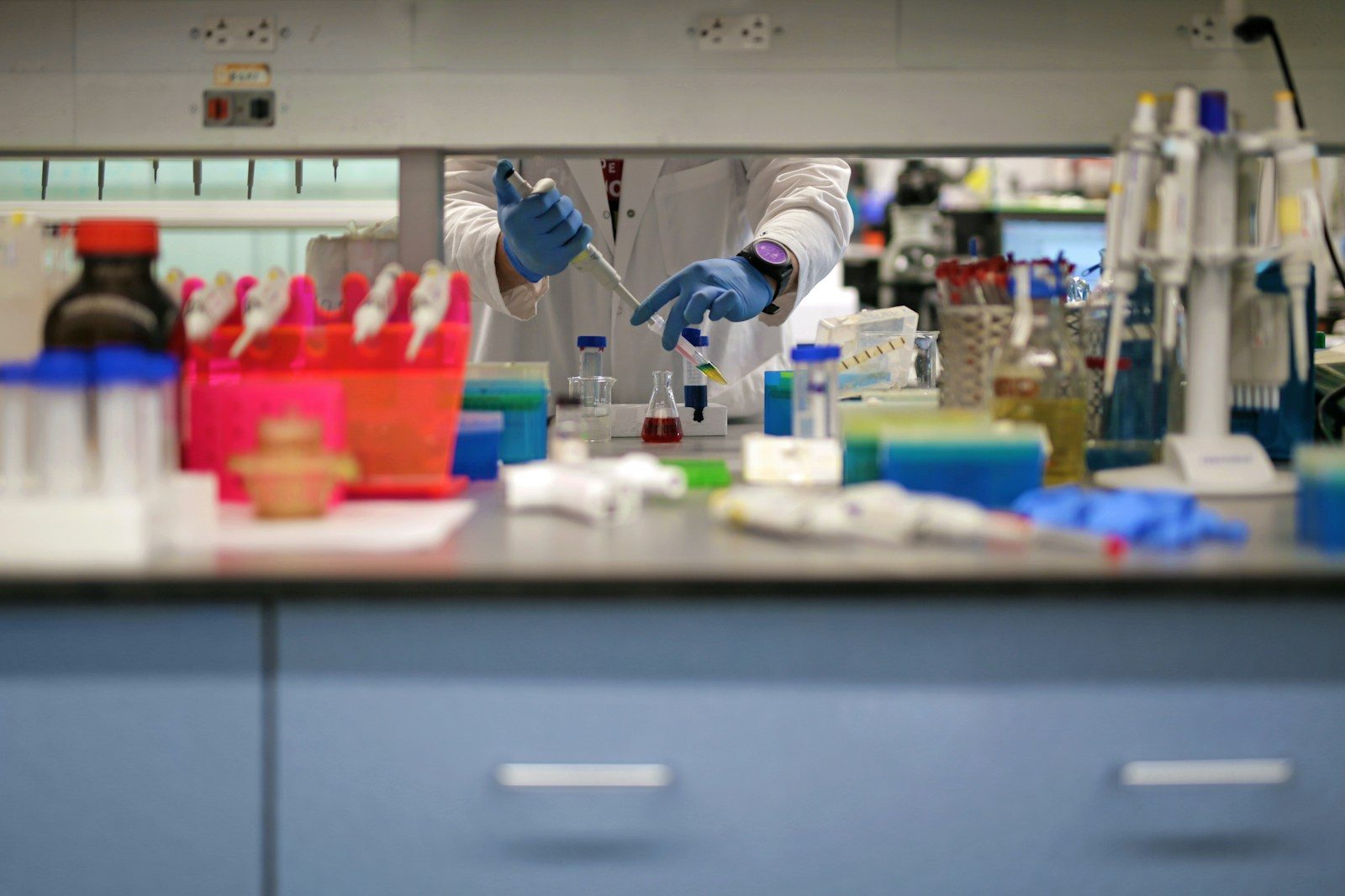 Scientist working in a laboratory setting